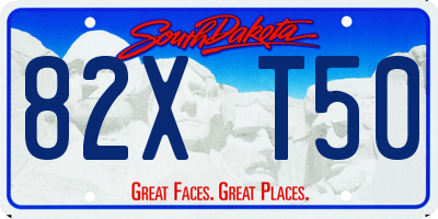 SD license plate 82XT50