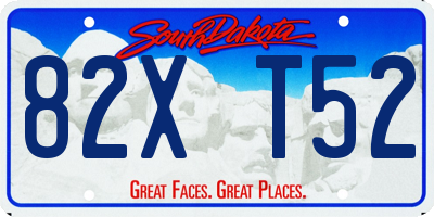 SD license plate 82XT52