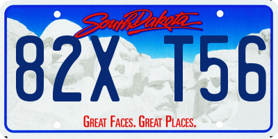 SD license plate 82XT56