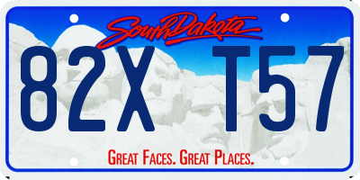 SD license plate 82XT57