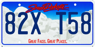 SD license plate 82XT58