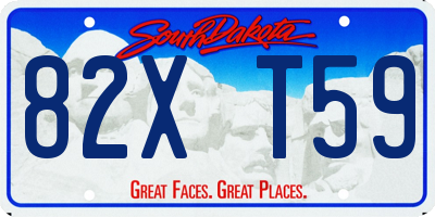 SD license plate 82XT59