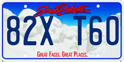 SD license plate 82XT60