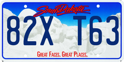 SD license plate 82XT63