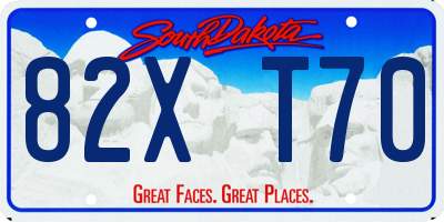 SD license plate 82XT70