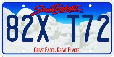 SD license plate 82XT72