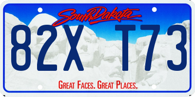 SD license plate 82XT73