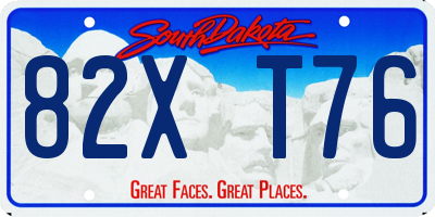 SD license plate 82XT76
