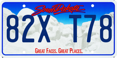 SD license plate 82XT78