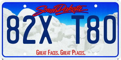 SD license plate 82XT80
