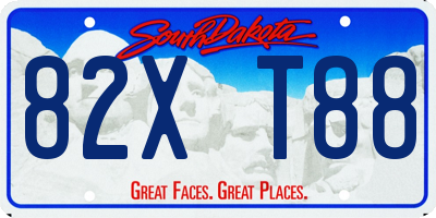 SD license plate 82XT88