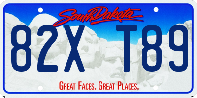 SD license plate 82XT89