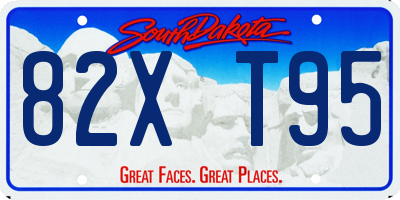 SD license plate 82XT95