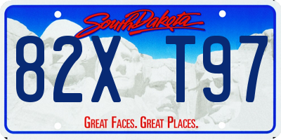 SD license plate 82XT97