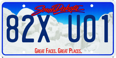 SD license plate 82XU01