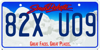 SD license plate 82XU09