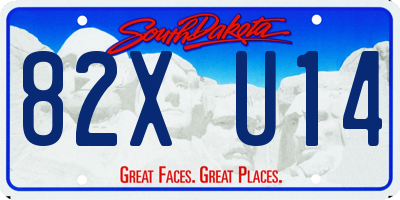 SD license plate 82XU14