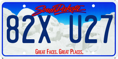 SD license plate 82XU27