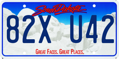 SD license plate 82XU42