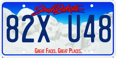 SD license plate 82XU48