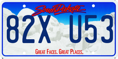 SD license plate 82XU53