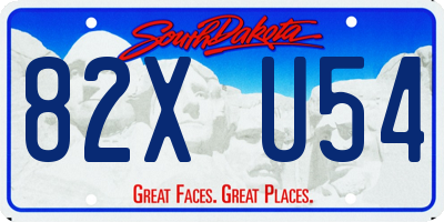 SD license plate 82XU54