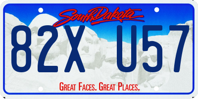 SD license plate 82XU57