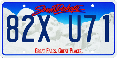 SD license plate 82XU71