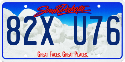 SD license plate 82XU76