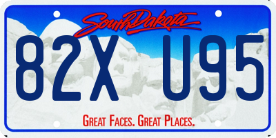 SD license plate 82XU95