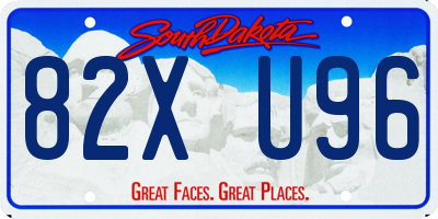 SD license plate 82XU96