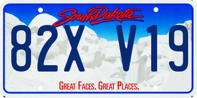 SD license plate 82XV19