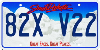 SD license plate 82XV22