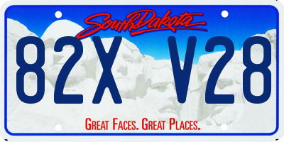 SD license plate 82XV28