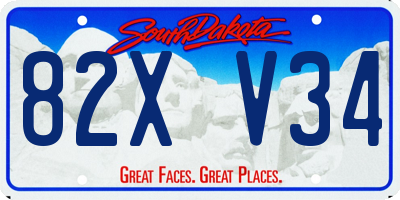 SD license plate 82XV34
