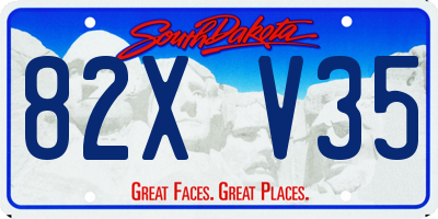 SD license plate 82XV35