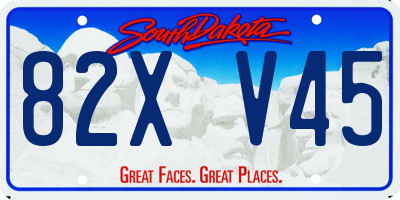 SD license plate 82XV45