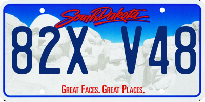 SD license plate 82XV48