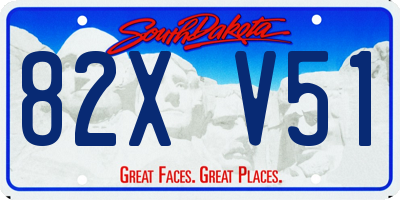 SD license plate 82XV51