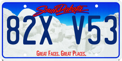 SD license plate 82XV53