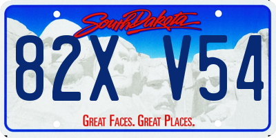 SD license plate 82XV54