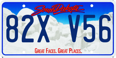 SD license plate 82XV56