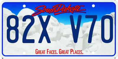 SD license plate 82XV70