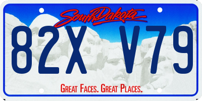 SD license plate 82XV79