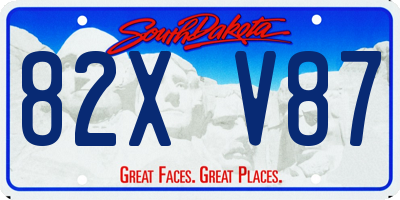 SD license plate 82XV87