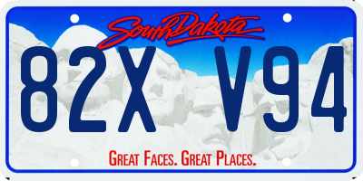 SD license plate 82XV94