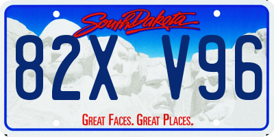 SD license plate 82XV96