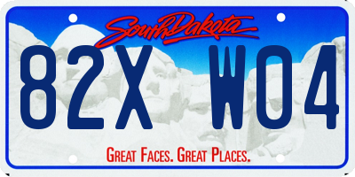 SD license plate 82XW04