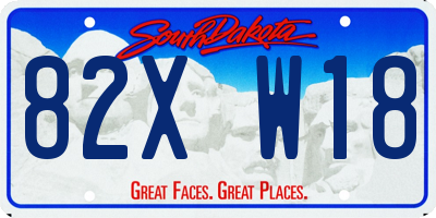 SD license plate 82XW18