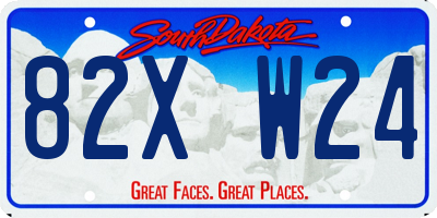 SD license plate 82XW24
